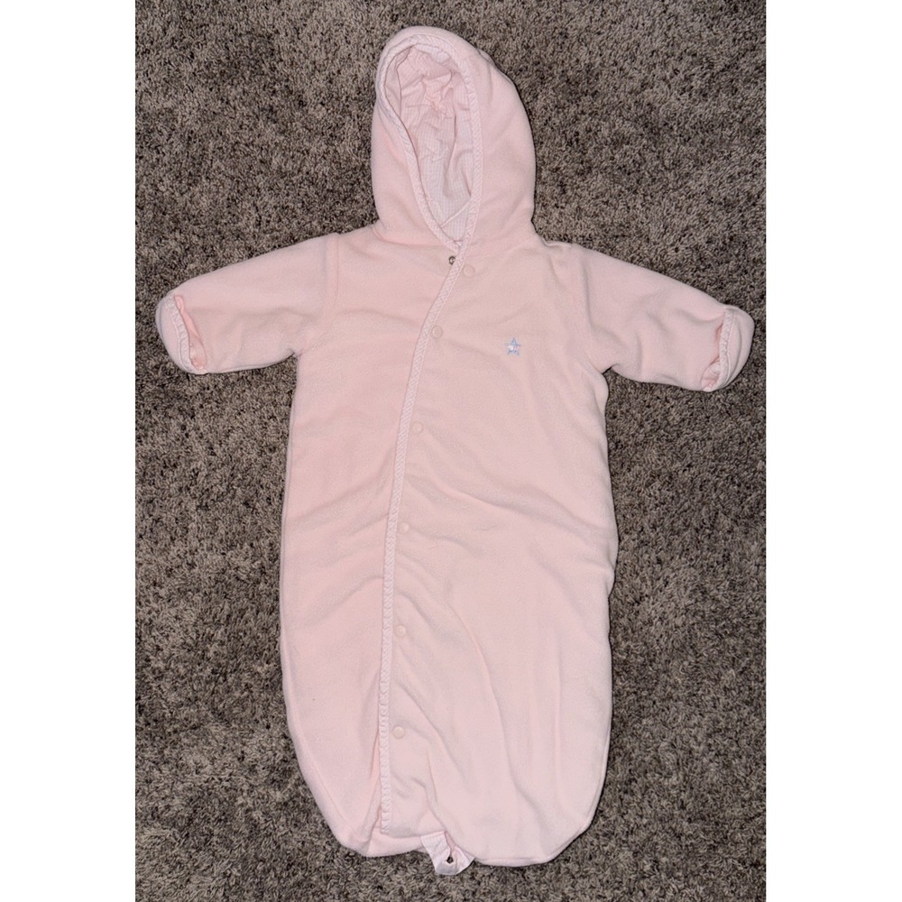 Tommy Hilfiger Pink Gingham‎ Hood Stars Inside  Snowsuit/Bunting "One Size"